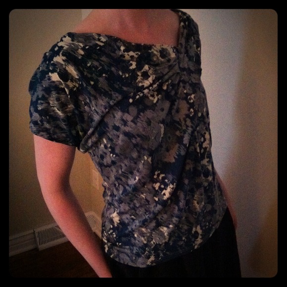 *sold* Blue Floral Blouse