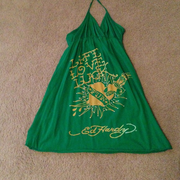 BUNDLE Ed Hardy halter dress and floral skirt