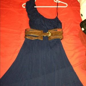 Navy blue one shouldered dress