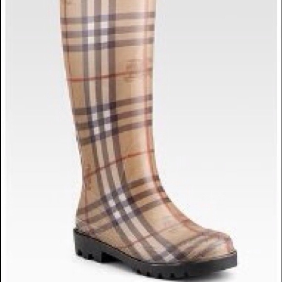 Authentic Burberry rain boots (tall) for women