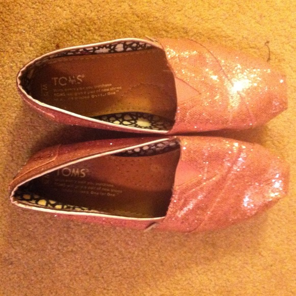Pink sequin Toms-- ON HOLD