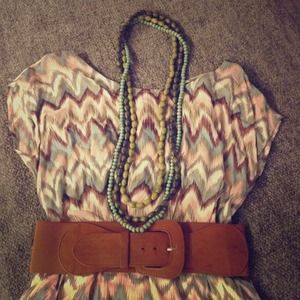 Bundle of three wooden bead necklaces