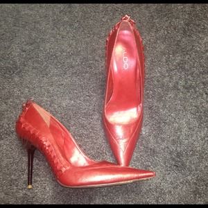 Red patent leather heels size 8