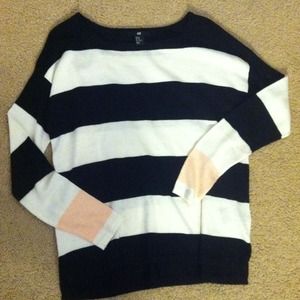 Striped H&M Sweater w/ peach cuffs