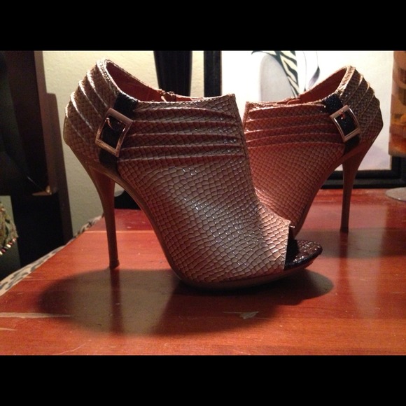 Boot cut snake skin heels