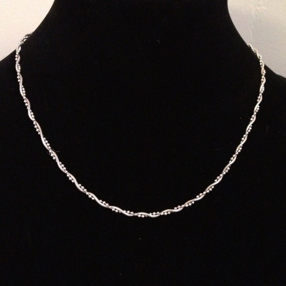 925 stamped necklace. Two strand twist style.