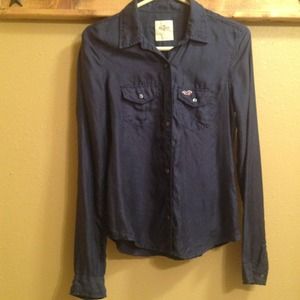 :::Bundle:::::Hollister navy blue button up shirt