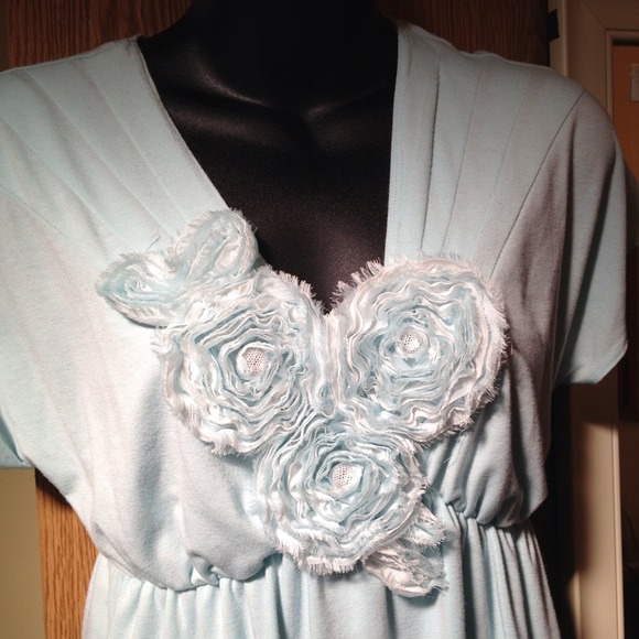 Powder blue baby doll top - Picture 2 of 3