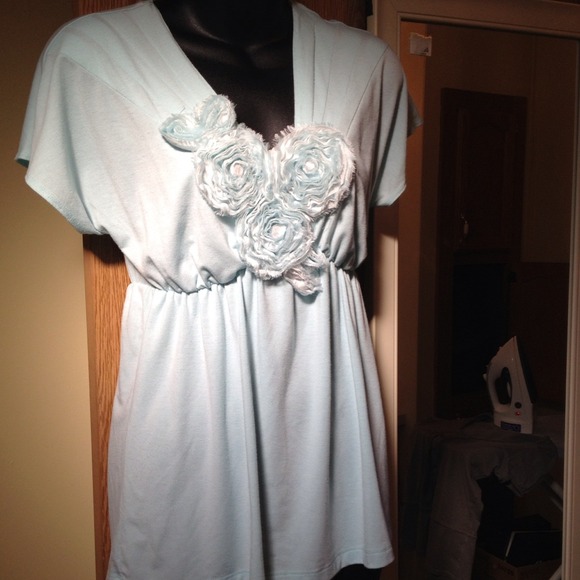 Powder blue baby doll top - Picture 3 of 3
