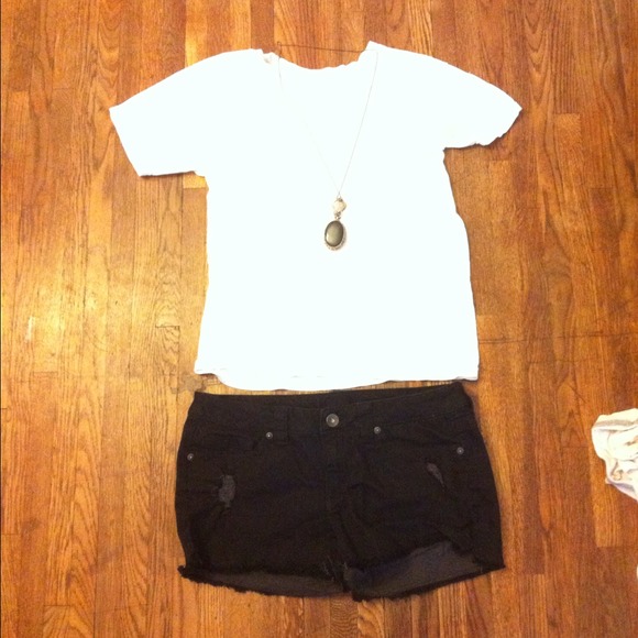 Black jeans shorts