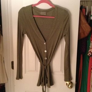 Michael Stars button up blouse w/ tie string belt