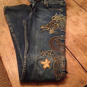 Allen B jeans with embroidery
