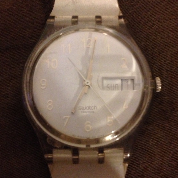 RESERVED! White plastic Swatch Watch