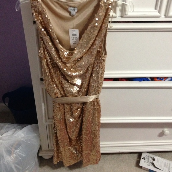 Gold sequin dress