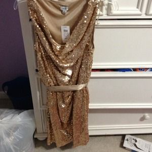 Gold sequin dress