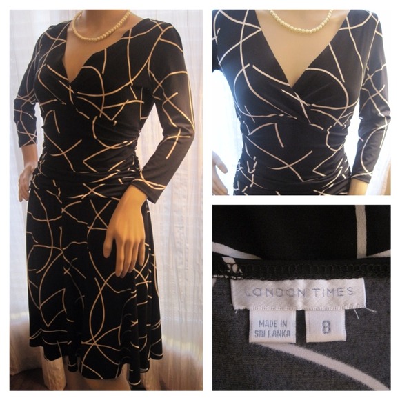 Sold to true771....Black and White Pattern Dress