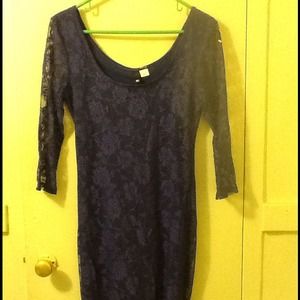 purplish/blue dress size 10 see thru lace sleeves