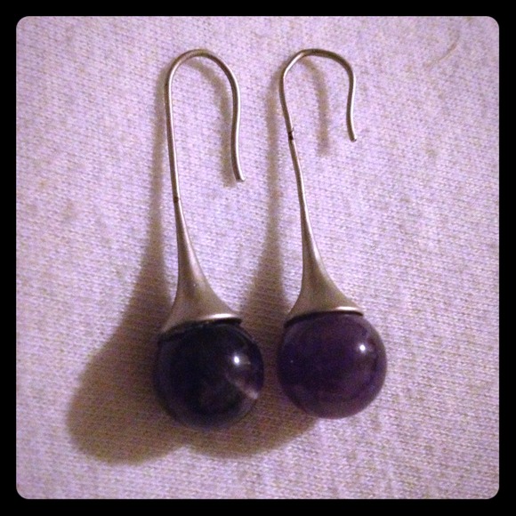 HANDMADE Sterling and Amethyst Earrings