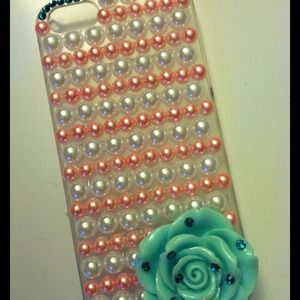 Bedazzled Spring Swarovski Pearl iphone 5 case