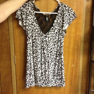 Leopard Print Lace Top
