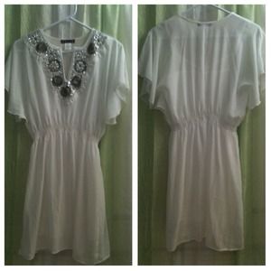RESERVE. White Chiffon Dress and bracelet bundle