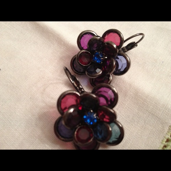 📍📍SOLD📍Earrings, multi colored ~ costume stones