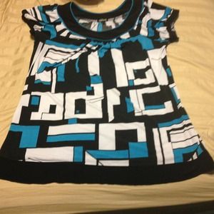 RESERVED. Cute blue white and black top