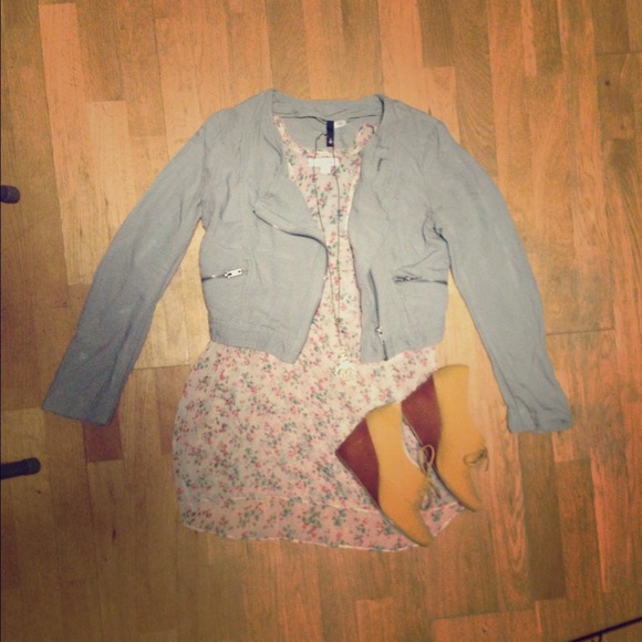 *RESERVED* Grey Asymmetrical Cropped Jacket