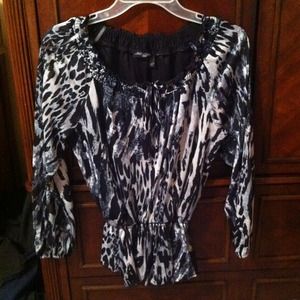 Black & white animal print top