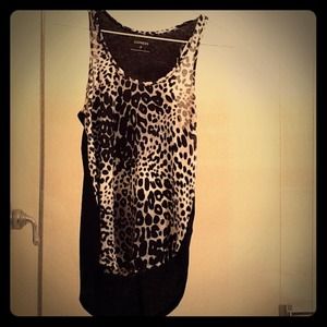 Express black and white leopard shirt
