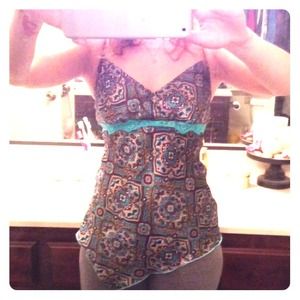 Asymmetrical spaghetti strap top