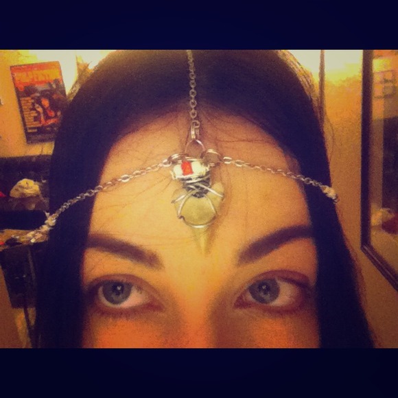 Reversable hand made gypsy head dress/ head piece.