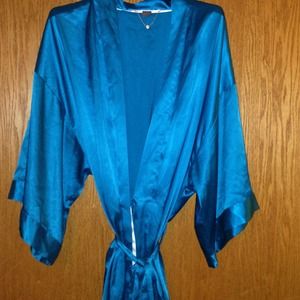 Reserved !!! Teal silk Victoria's Secret robe