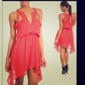 Red cut out dress