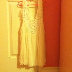 Floral Pattern Crochet Tank Top