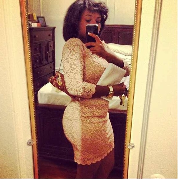 Off White lined Lace Dress