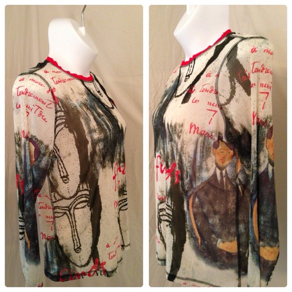 BUNDLED &📦with💗 - Artsy Layered Blouse 🐝 - Picture 2 of 3