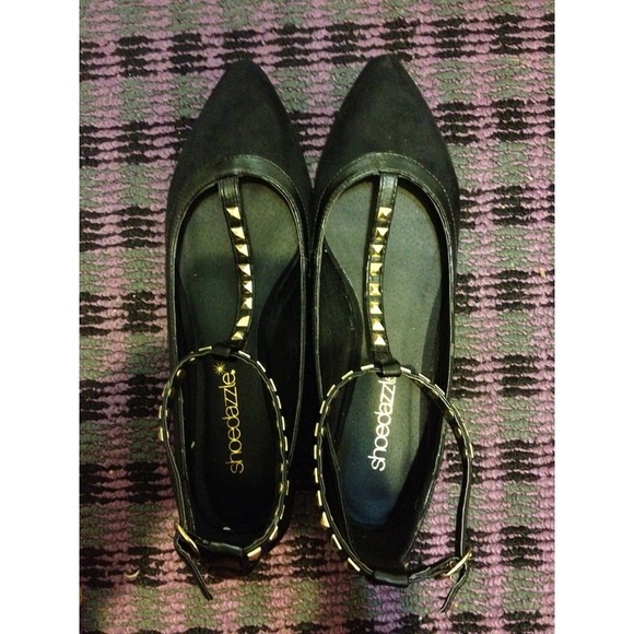 Black Studded Flat
