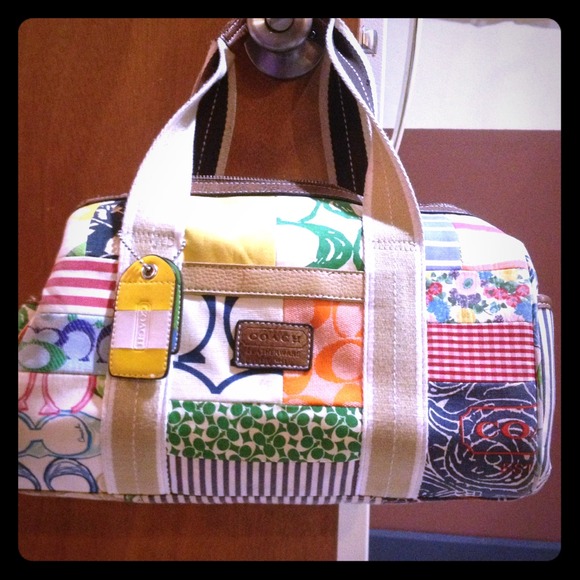 Traded!! Patched coach duffle bag