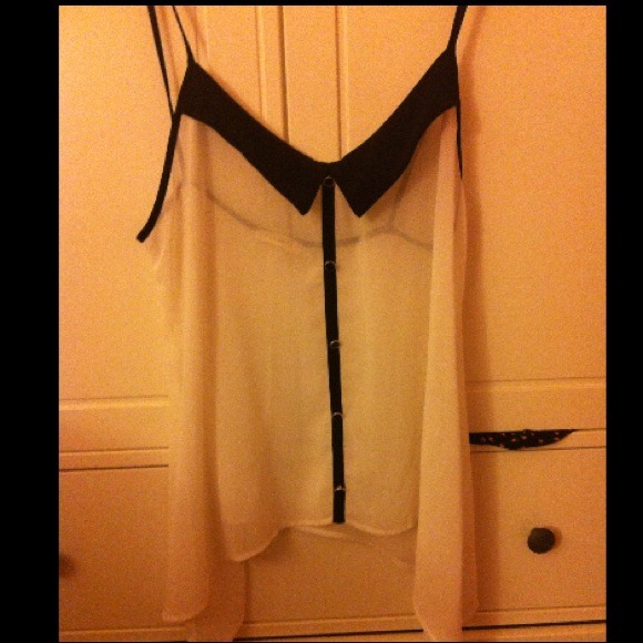 Silky black and white tank
