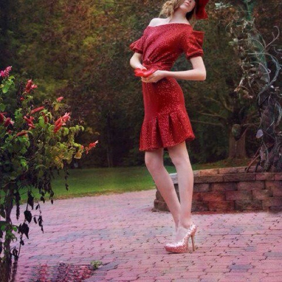 Red flap dress one of a kind