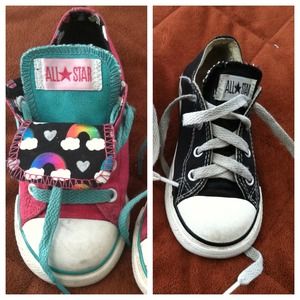 2 pairs of toddler converse