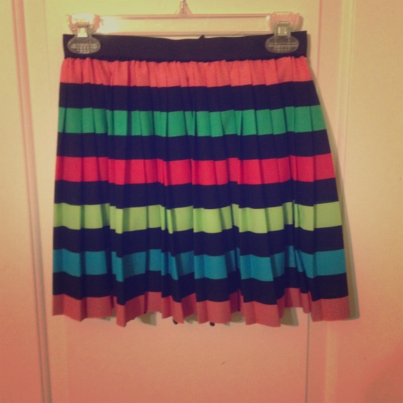 H&M bright striped mini skirt