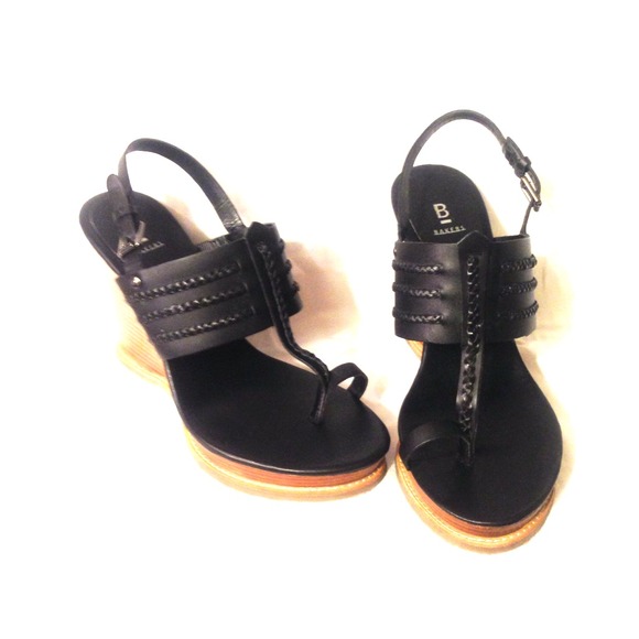 BLACK BAKERS WEDGES