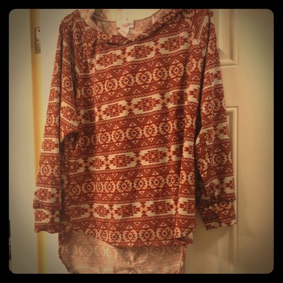 Hi-low sweat shirt. Brown pattern - Picture 1 of 4