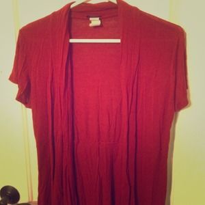 Dark red flowy cardigan