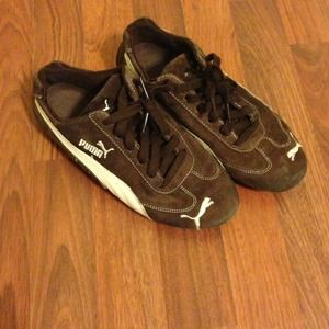 Brown puma sneakers