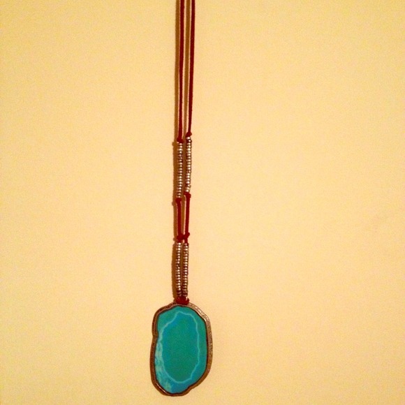 🚫Traded🚫Turquoise blue stone long necklace