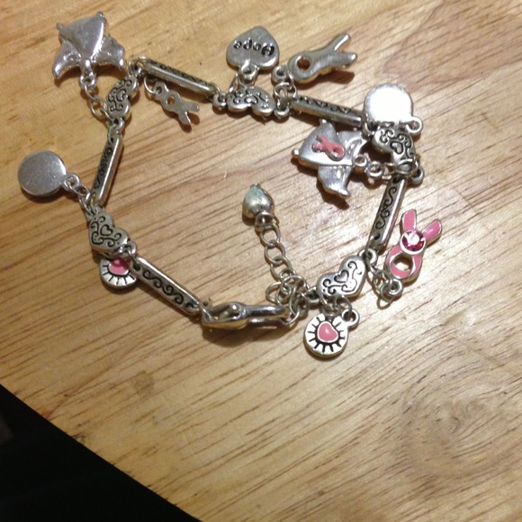 Breast cancer charm bracelet