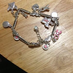 Breast cancer charm bracelet